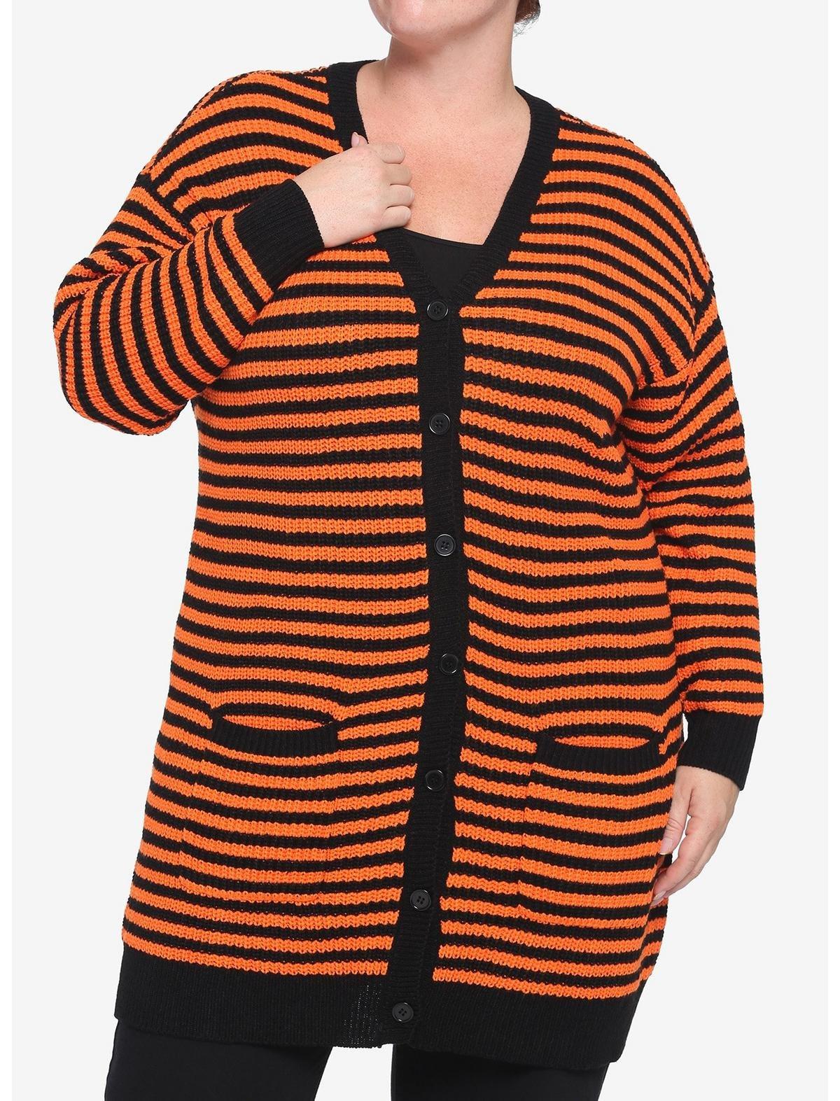 Don't miss out on the exclusive Store Orange & Black Stripe Oversized Girls  Cardigan Plus Size , designed with uniqueness